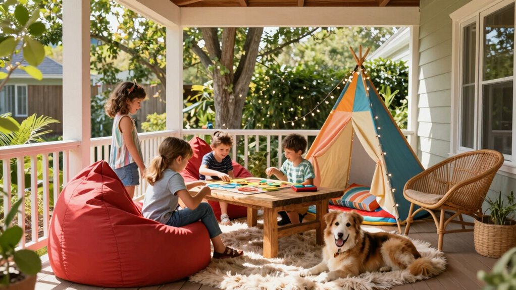 family friendly porch decor