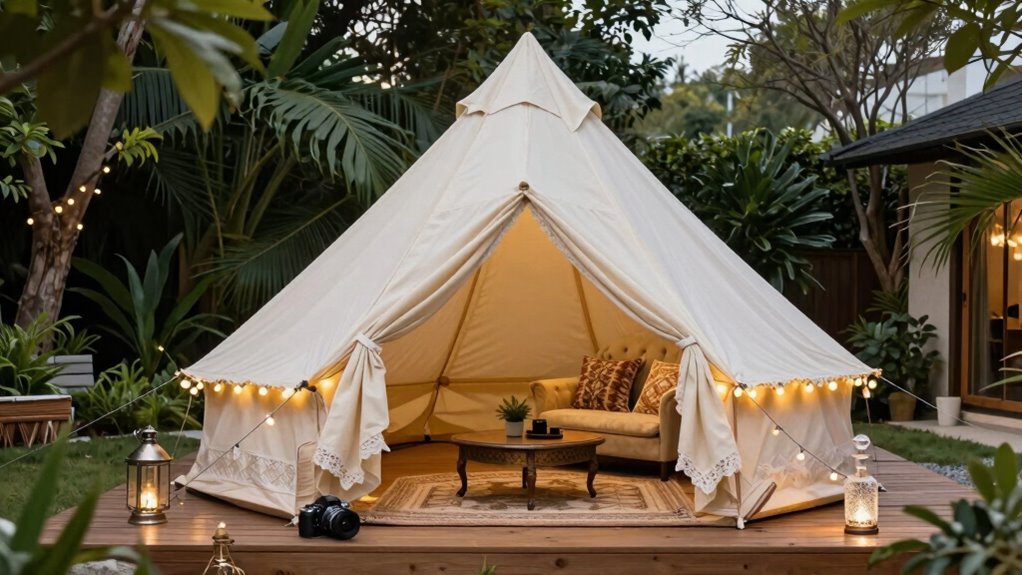 luxurious backyard camping decor