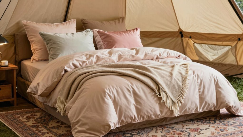 luxurious coordinated bedding arrangement