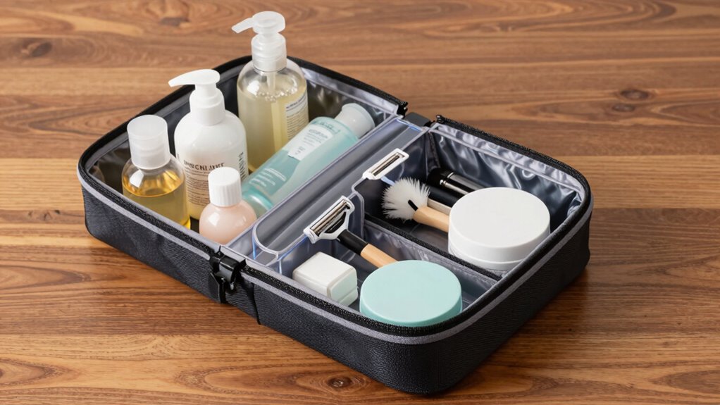 organize toiletries for quick access