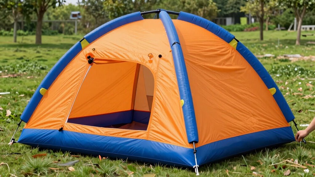 prepare inflate secure tent