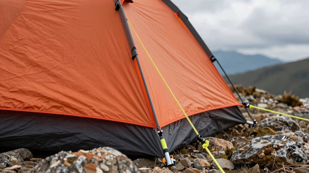 Pitching Tents in High Wind: The Stake-and-Guyline Method That Works 8 secure tent with reinforcements