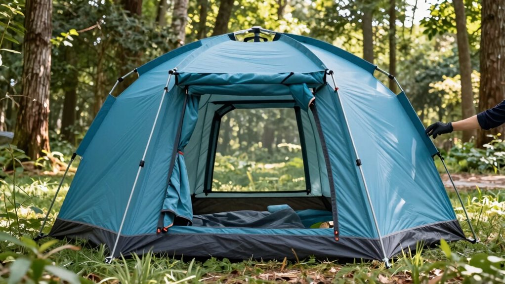 secure tent with stakes