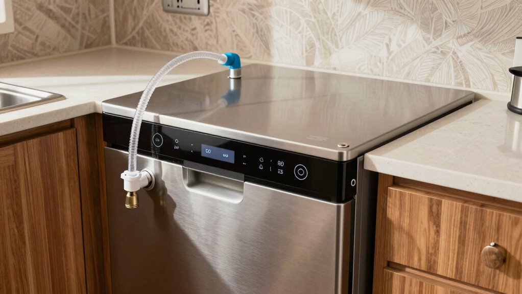 Countertop Dishwashers in RVs: The Plumbing Hack That Makes It Practical 4 secure water connection prevent leaks