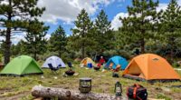 setting up temporary camping