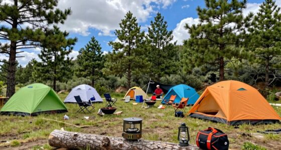 setting up temporary camping