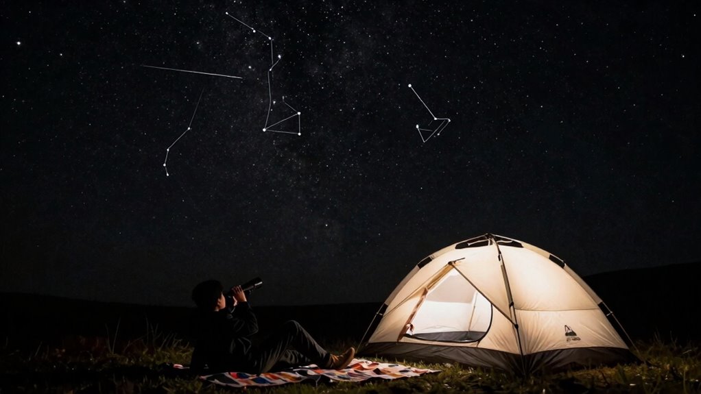 spotting constellations and shooting stars