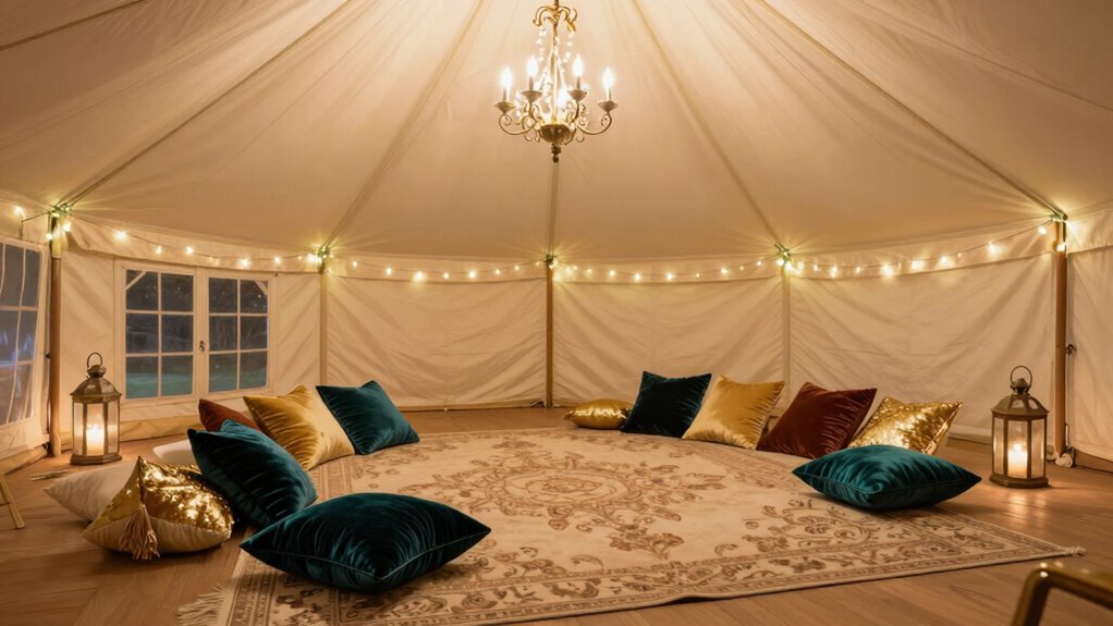 affordable luxury tent decor