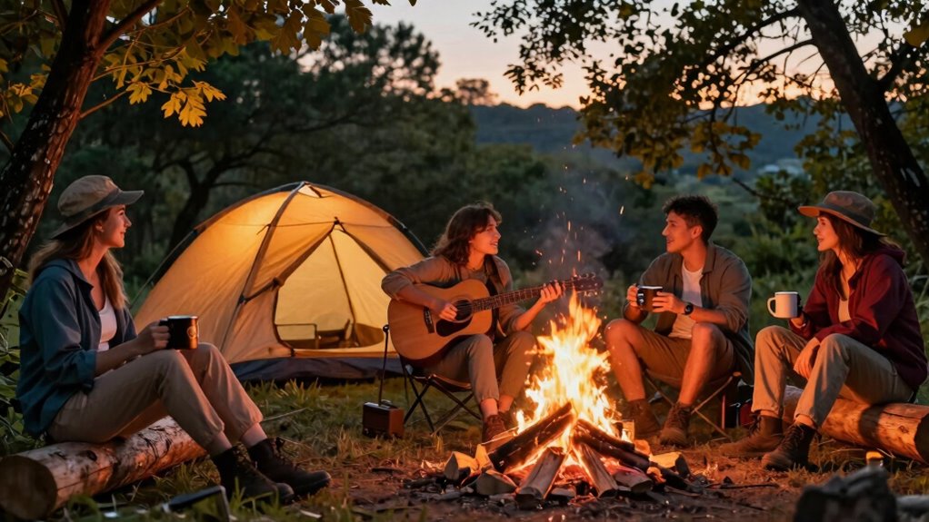 campfire cooking and star gazing
