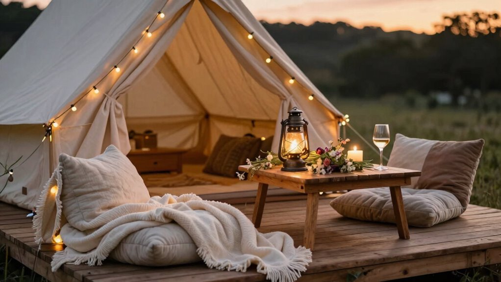 How to Build a Romantic Glamping Weekend Around Simple Details 3 cozy intimate outdoor retreat