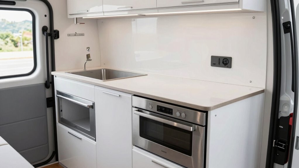 efficient campervan kitchen design