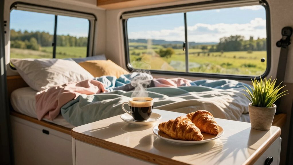 efficient campervan morning prep