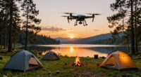 enhanced aerial camping footage