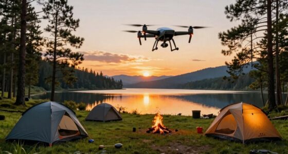 enhanced aerial camping footage