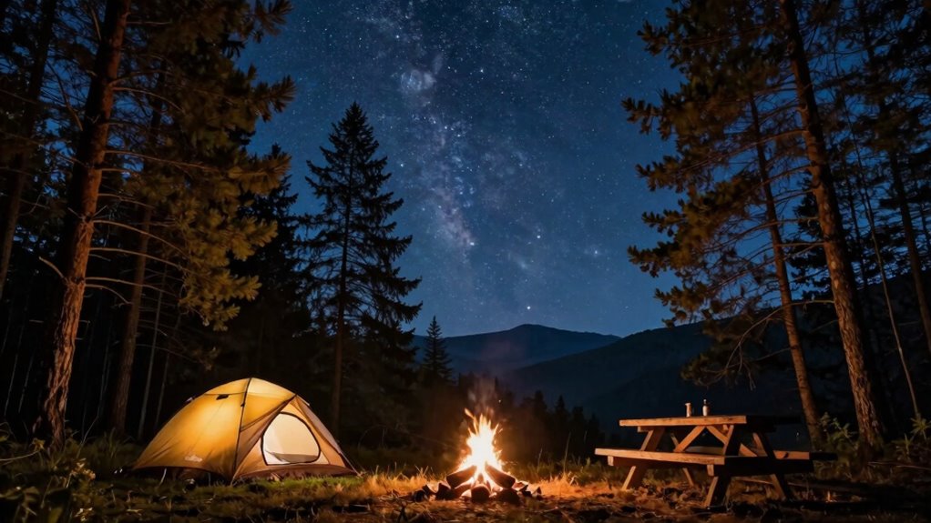 ideal campsites for stargazing