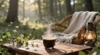morning coffee enhances glamping