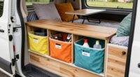 organized campervan storage system