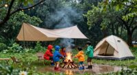 rainy campsite family strategies