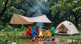 rainy campsite family strategies