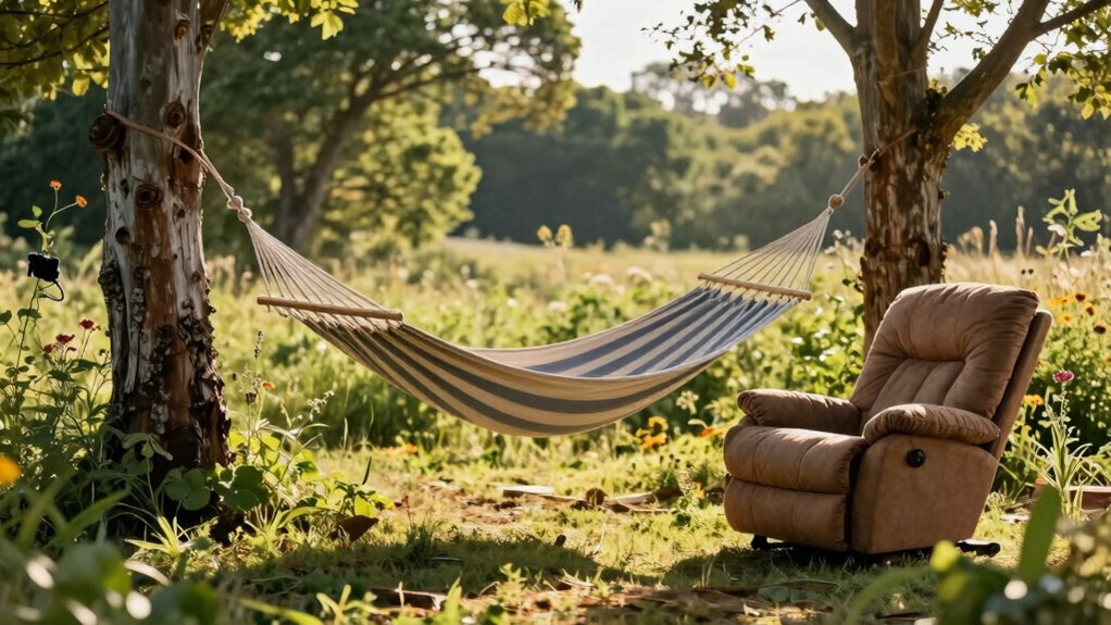relaxed campsite lounging trend
