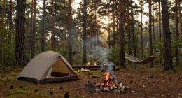 relaxed mindful camping experience