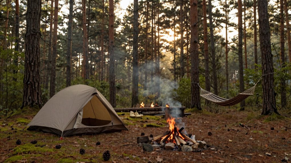relaxed mindful camping experience