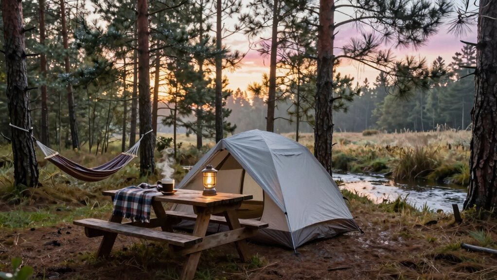 relaxing outdoor camping experience