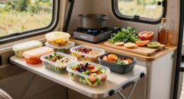 tiny space camper cooking